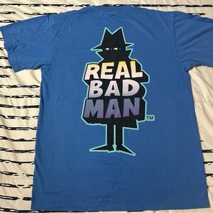 Real Bad Man Men’s Heavyweight Blue T-Shirt